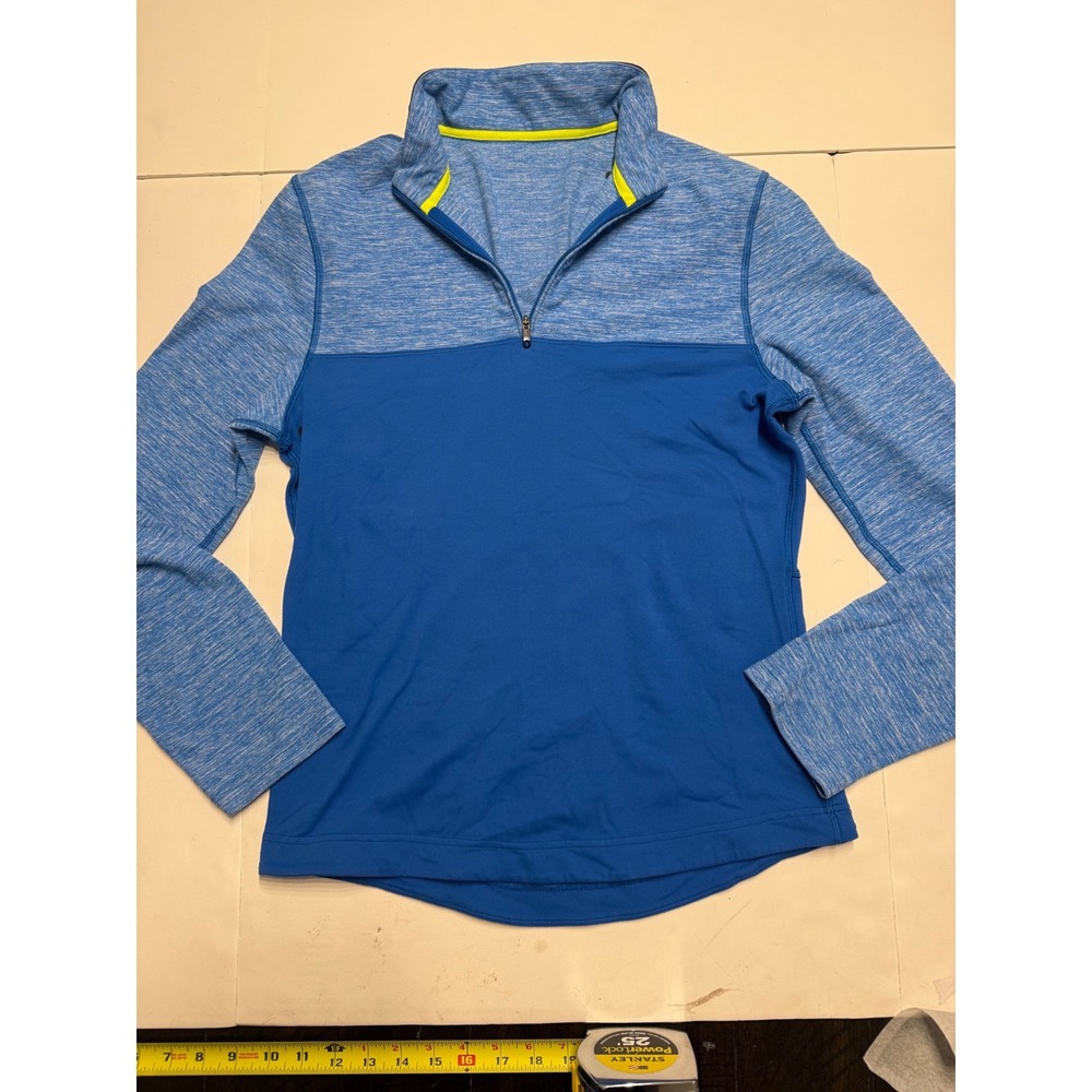 Lululemon Mens Blue Heathered Quarter Zip Pullover Long Sleeve Active Top